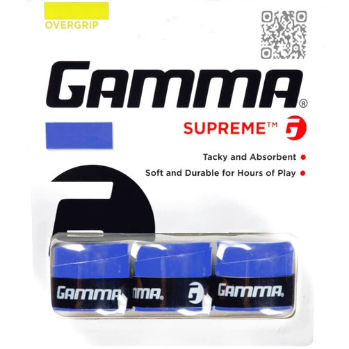 GAMMA Sports Supreme Overgrip for Tennis, Pickleball, Squash, Badminton, and Racquetball Racquets, 3-Pack, Black
