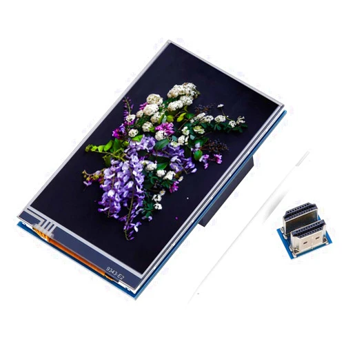 Hosi 4 inch LCD Display, DC 5V IPS HD Display Screen HDMI Display 4-Inch Screen Resistive Touch for Raspberry Pi