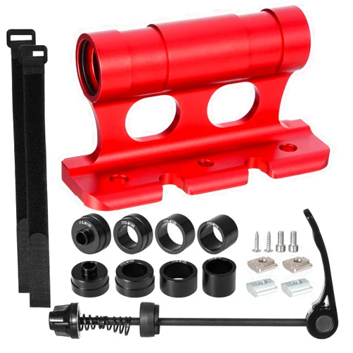 OMISTAR Bicycle Quick Release Front Fork Mount - Thru Axle Carrier Bike Fork Rack Block with 4 Adapters, Car Roof or Trunk Installation Bike Stand Holder for Car Truck Van
