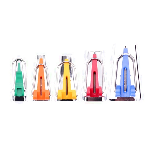 DOITOOL Sewing Bias Tape Makers Set of 5 Sizes Fabri Bias Tape Maker Kit 6mm 9mm 12mm 18mm 25mm DIY Quilting Tools Kit (Assorted Color)