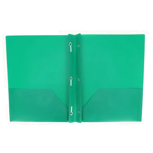 Aurora2018 AURORA LLC.School,office supplies.plastic Folders with Prongs and Two pockets(Green)