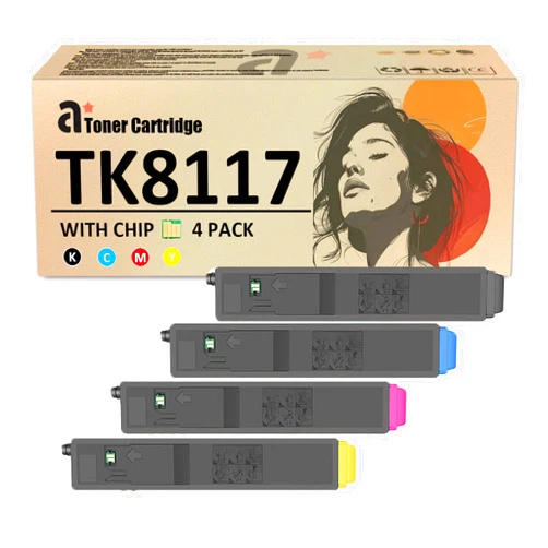 ADFNDA TK8117 Toner Cartridges Replacement for Kyocera TK-8117 TK-8117K TK-8117C TK-8117M TK-8117Y Toner Cartridge Compatible for Kyocera Ecosys M8124cidn M8130cidn Printers