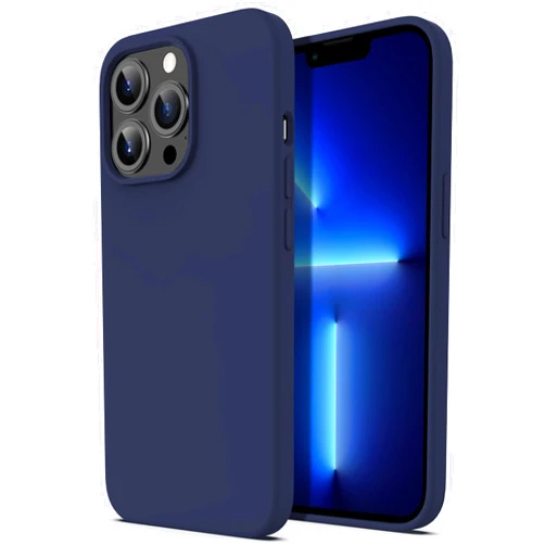 ULAK Compatible with iPhone 13 Pro Case Silicone, Slim Shockproof Protective Cover with Microfiber Lining Phone Case for iPhone 13 Pro 6.1 inch, Navy Blue