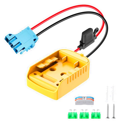 CHoiKWong Power Wheel Adapter for Dewalt 20V Battery Adapter Power Wheel Battery Converter with Wire Harness Connector Compatible with Peg-Perego Children's Riding Toys 12AWG Wire Connector with Switch