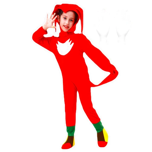 SIKKECO Halloween Costume Kids Deluxe Red Hedgehog Jumpsuit Cartoon Cosplay Unisex