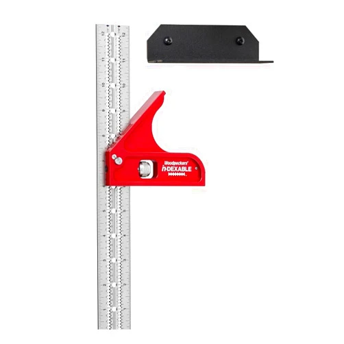 Woodpeckers inDexable Square System, 12 Inch Combination Square, Feature Packed Combo Woodworking Square
