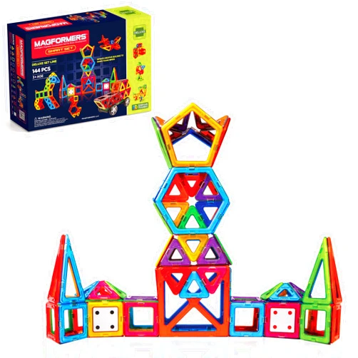 Magformers Smart Set (144-piece ), Deluxe Building Set. Magnetic Building Blocks, Educational Magnetic Tiles, Magnetic Building STEM Toy Set,Assorted