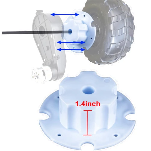 TUAGUI 2 Pcs Car Tire Adapter Connection Clip for Power Wheels Rubber Tire Upgrade.Transmission Gear External Gear Accessories Connect Gearbox Motor and Wheels for Kids Powered Ride-Ons Replacement Parts
