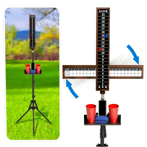 AIWEILUCK Cornhole Scoreboard with Drink Holder, Score Keeper Set for Cornhole Game, Cornhole Accessories Score Tracking Equipment for Outdoor Game