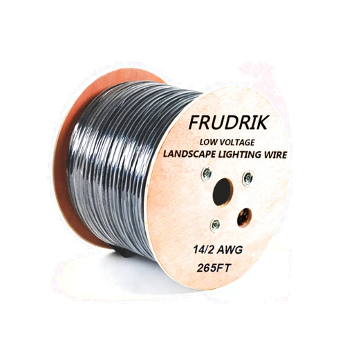 FRUDRIK Low Voltage Landscape Lighting Wire - Outdoor Direct Burial Underground Low-Energy Circuit Cable (14/2 Black, 265ft)
