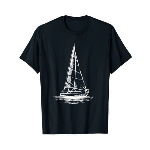 Sailing Gifts & Accessories Sailor Boating Anchor - Simple Line Drawing Sailboat Sailing T-Shirt