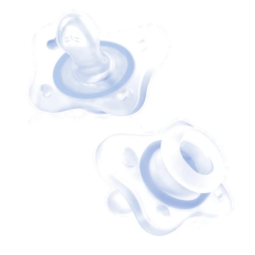 Chicco PhysioForma® 100% Soft Silicone Mini One Piece Pacifier for Babies Aged 0-2 Months | BPA & Latex Free | Reusable Sterilizing Case | Blue, 2pk