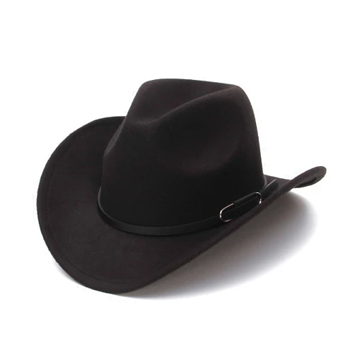 GEMVIE Cowboy Hat for Men Women Classic Roll Up Brim Fedora Cowgirl Hat Western Cowboy Hat with Belt
