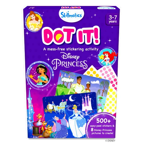 Skillmatics Art Activity - Dot It Disney Princess, No Mess Sticker Art for Kids, Craft Kits, DIY Activity, Scrapbooking, Gifts for Girls & Boys Ages 3, 4, 5, 6, 7, Travel Toys