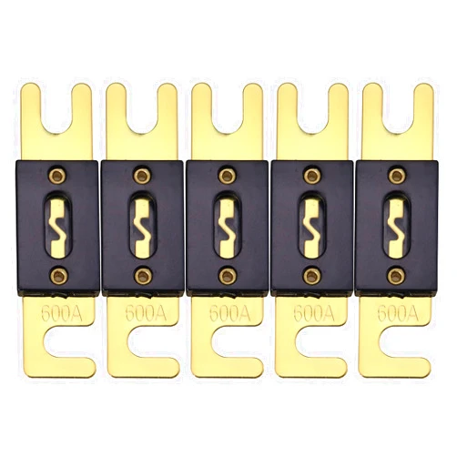 Bumbesti 600A ANL Blade Fuse Gold Plated ANL Fuse 600Amp Used for inverters and car Audio and Other high Current Applications 5 Pack