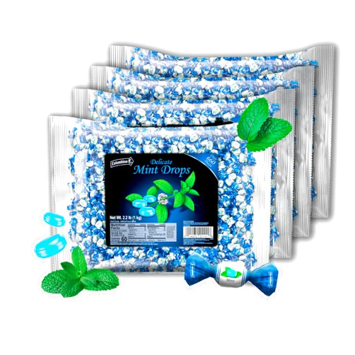 Colombina Delicate Mint Drops, Individually Wrapped Breath Saver Mini Mints, 2.2lbs (Pack of 4)
