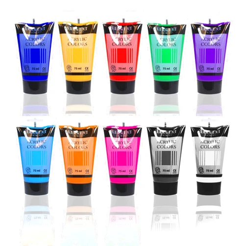 Sargent Art Acrylic Paint Tubes, 75 mL, Assorted, 10 Count, 2.5 Fl Oz (Pack of 10), Colors May Vary