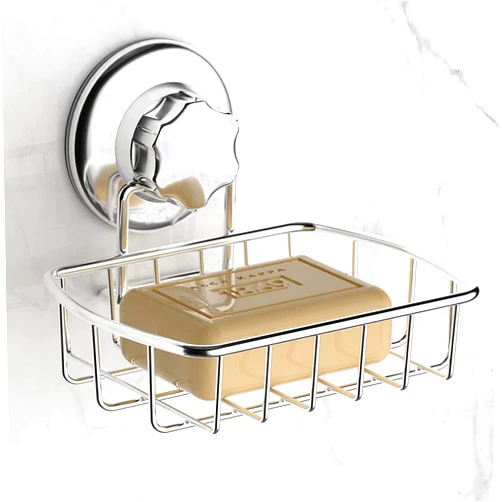 iPEGTOP Super Powerful Vacuum Suction Cup Soap Dish Soap Saver - Rustproof 304 Stainless Steel Sponge Soap Holder for Bathroom, Shower, Sink, Kitchen