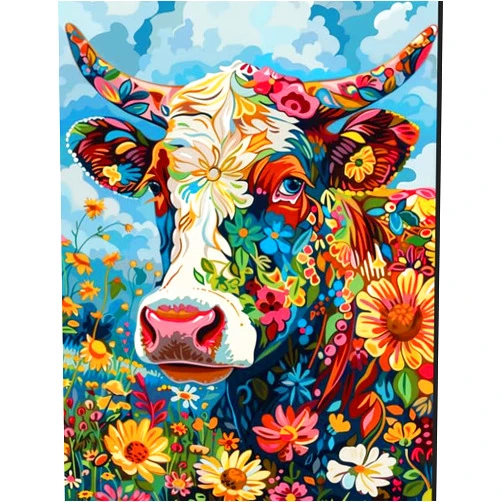 Newsight Paint by Numbers for Adults & Kids & Beginners DIY Acrylic Painting Gift Kits (Color Cow, 20