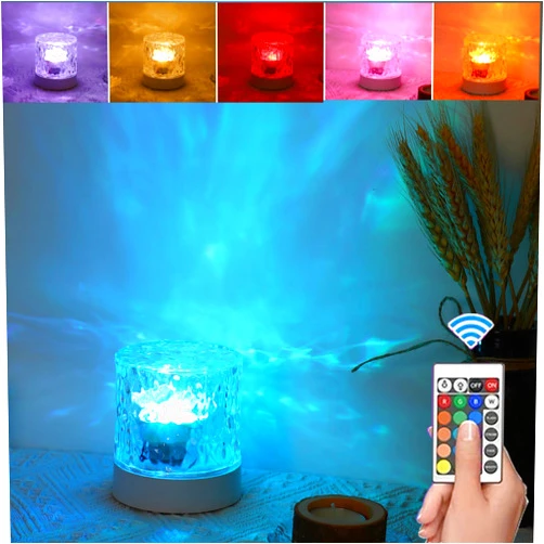 HAIDOLIANG Ocean Wave Ceiling Projector,RGB Colors Changing lamp Show Aurora/Sunset with Remote,Underwater Effect Led Light, Northern Lights Lamp,Lumena Light for Bedroom/Room Decor/Graduation Party