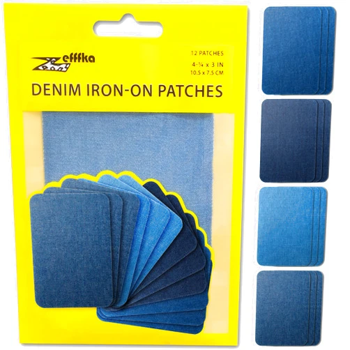 ZEFFFKA Denim Iron-on Patches Repair Kit - 12pcs, 3