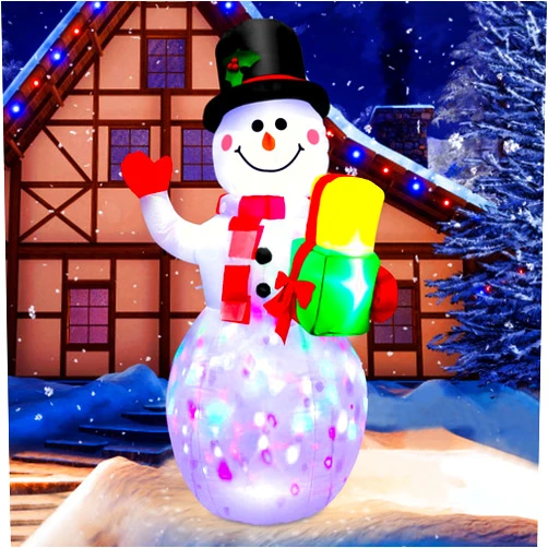 Logkern 5 FT Christmas Inflatables Snowman, Blow Up Outdoor Yard Decorations with Rotating LED Lights, Christmas Decorations for Party Holiday Indoor Garden 2022new