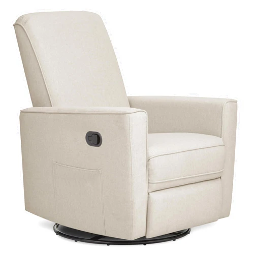 Evolur Raleigh Upholstered Plush Seating 360° Swivel Glider Rocking Chair, FSC Certified, Greenguard Gold & JPMA Certified Nursery Glider, Three Rocking Modes Nursery Glider Recliner