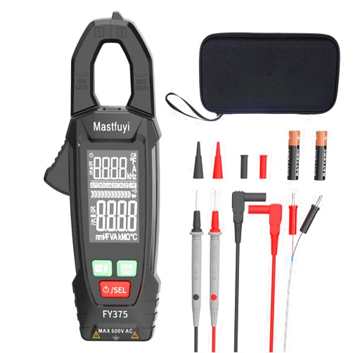 Mastfuyi Digital Clamp Meter Multimeter Tester T-RMS 6000 Counts, Auto-ranging Voltage Amp Tester with NCV Measures AC/DC Voltage & Current, Resistance, Capacitance, Frequency, Continuity, Live Wire