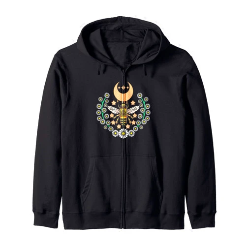 InGENIUS Support Local Beekeepers Queen Bee Honeybee Save The Bees Beekeeper Beekeeping Hobby Zip Hoodie