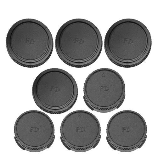 Mxzzand 4pcs Camera Front Cap+4pcs Rear Lens Cap for FD Mount Lens Body Front Webcam Lens Cover Lens Protector Cover
