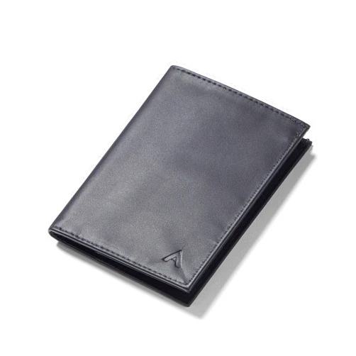Allett Original Wallet, Onyx Black | Leather, Slim, Minimalist | RFID Blocking, Ultra Thin Bifold, Front Pocket | Holds 4-24+ Cards, Bills, Receipts | Wallets for Men & Women