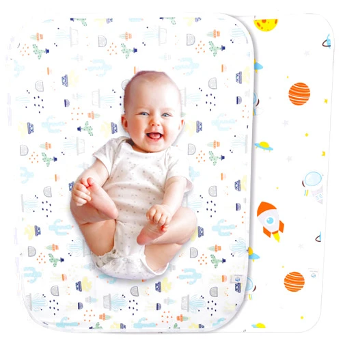 Asung Baby Changing Pad Changing Table Pads Waterproof Large Size 37.5x27.5 Inch Portable Diaper Changing mat Liners Reusable Washable Mattress Protector for Girls & Boys 2 Pack