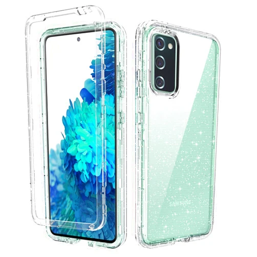 BENTOBEN for Samsung Galaxy S20 FE Case, Galaxy S20 FE Case, 3 in 1 Hybrid Crystal Clear Glitter Heavy Duty Rugged Shockproof Protective Cases for Samsung Galaxy S20 FE 4G/5G 6.5