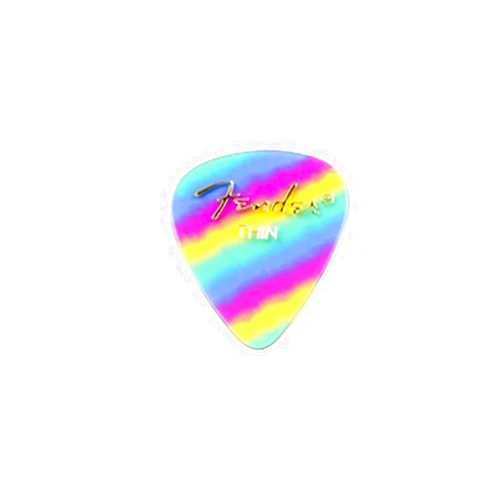 Fender Graphic Guitar Picks 351 Shape, Guitar Accessories, Rainbow, Thin, 12-Pack