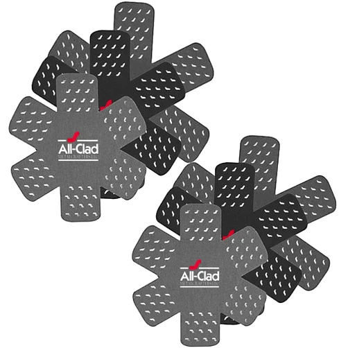 All-Clad Premium Cookware Protectors: Pot and Pan Protectors for Kitchen Organization - Perfect for Cast Iron, Steel, or Glass, 6-Piece, Black/Grey