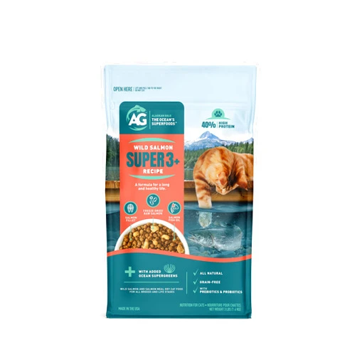 Alaskan Gold SUPER3+ (Salmon+Freeze Dried Raw Salmon+Salmon Fish Oil) Dry Cat Food | Kitten & Adult | High-Protein | Grain-Free | Allergy & Digestive Support| All-Natural (3 lbs)