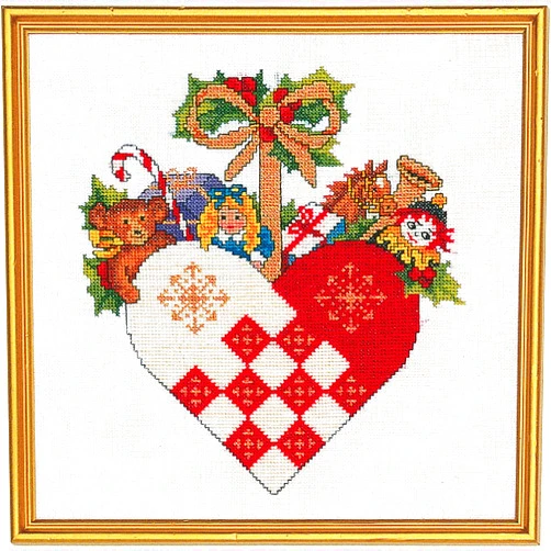 Eva Rosenstand Clara Wæver Eva Rosenstand Counted Cross Stitch kit Heart with Toys, 25x25cm, DIY