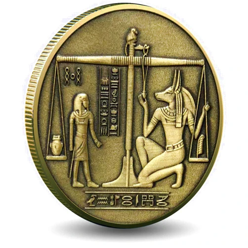 Gimilang Egypt Culture Dead Guide and Guardian Anubis Scales of Judgment Challenge Coin