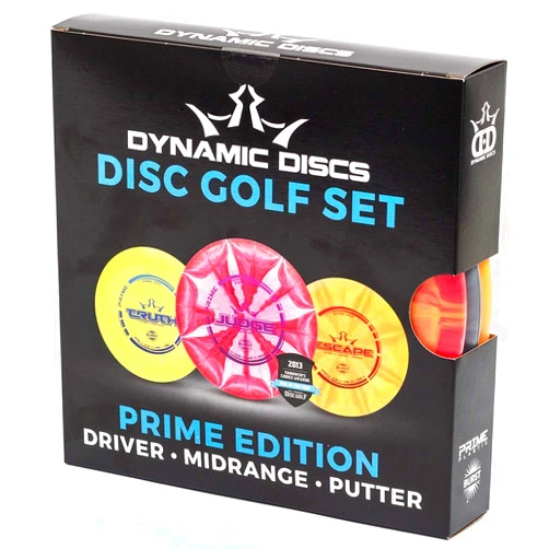 D·D DYNAMIC DISCS Dynamic Discs Prime Burst 3 Disc Golf Starter Set, Men, Women, and Kids, Beginners Frisbee Disc Golf Set, Putter, Midrange, and Fairway Drivers, Colors Will Vary