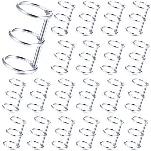 Boao 20 Pieces 3 Ring Metal Loose Leaf Binders Book Rings Snap Split Hinged with 20 mm Inner Diameter for DIY Travel Diary, Photo Album, Binding Spines Combs (Silver)