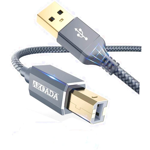AkoaDa USB 2.0 Printer Cable 10ft USB Type A Male to B Male Printer Scanner Cord High Speed Compatible with HP, Canon, Dell, Epson, Lexmark, Xerox, Samsung and More