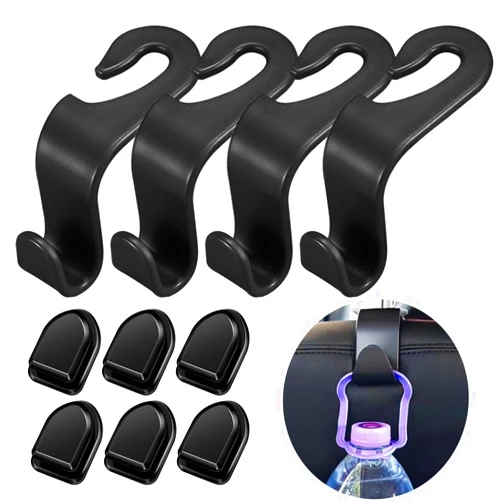 MVJAA 10 Pack Car Seat Headrest Hook,Universal Seat Hook Hanger Storage Organizer Hook for Handbag Purse Coat Umbrellas Bags