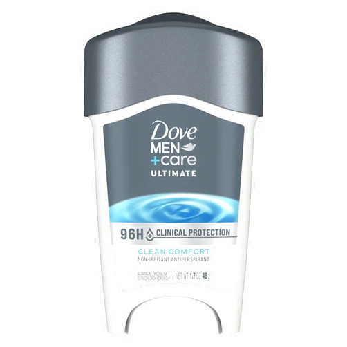 DOVE MEN + CARE Clinical Protection Antiperspirant Clean Comfort Stick for Men 96-Hour Sweat and Odor Protection Clinical Strength Antiperspirant with 1/4 Moisturizing Cream 1.7 oz
