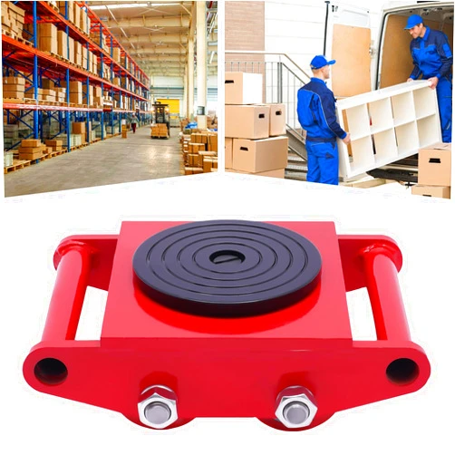 Ringmaster 6T/13200LBS Industrial Machinery Mover,Heavy Duty Machine Dolly Skate with 4 Wheels,360°Rotation Machinery Skate for Warehousing,Distribution,Transportation (Red)