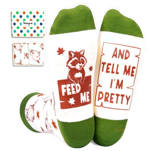 HAPPYPOP Funny Racoon Gifts for Women Men Mom Dad Teen Girls Boys, Fun Raccoon Socks Racoon Costume for Him Her