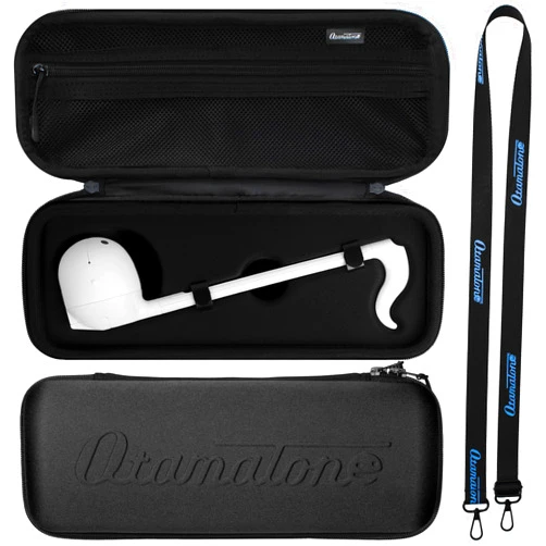 Otamatone Official Case for Otamatone (Regular - 10.7 inch) Musical Instrument Toy Synthesizer Hard Shell Cover, Smooth Fitted Protective Interior with Official Logo Strap, Inner Zipper Pouch (Black)