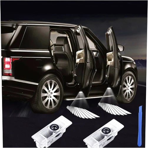 WANKEAY Car HD Never Fade Angel Wings Logo Light Unique Design Car Door Light LED Lighting Projector Lamp Compatible with Land Rover Range Rover Discovery 3&4 Freelander 2 2010-now Evoque 2013-now
