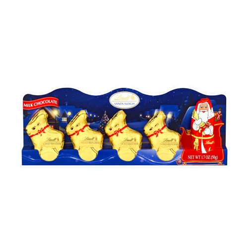 Lindt Mini Sleigh Milk Chocolate Candy, 1.7 oz. 5-Pack (2023)