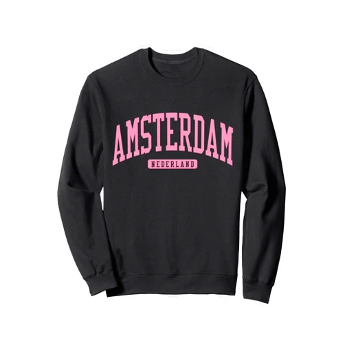 Amsterdam Netherlands T-Shirts & Sweatshirts Amsterdam Netherlands College University Style Navy Sweatshirt
