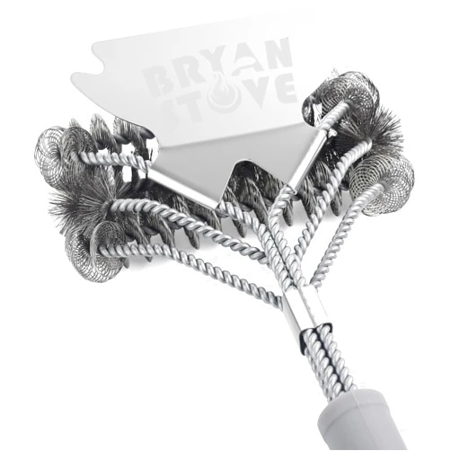 Bryan stove Grill Brush - Grill Brush for Outdoor Grill- BBQ Brush Safe & Efficient Cleaning - Woven w/Wire Combined Barbecue Bristles,18